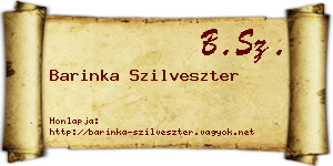 Barinka Szilveszter névjegykártya